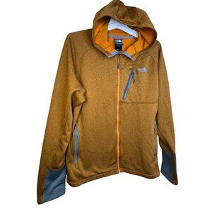 The North Face Mens Orange Full-Zip Hooded Jacket With Pockets Size L Polyester